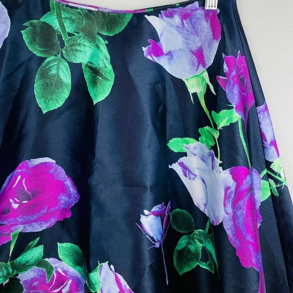 Rachel Allan Womens 4 A-Line Colorful Floral Lined Skirt - Picture 2 of 9